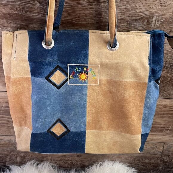 Ladies Large Tote Bag, Puerto Vallarta Embroidered Emblem - Picture 3 of 9